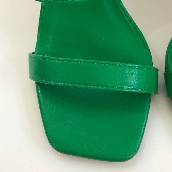 BAMBOO Green Heeled Mule Sandals Slip On Premiere Women’s Size 6.5 - Picture 5 of 16